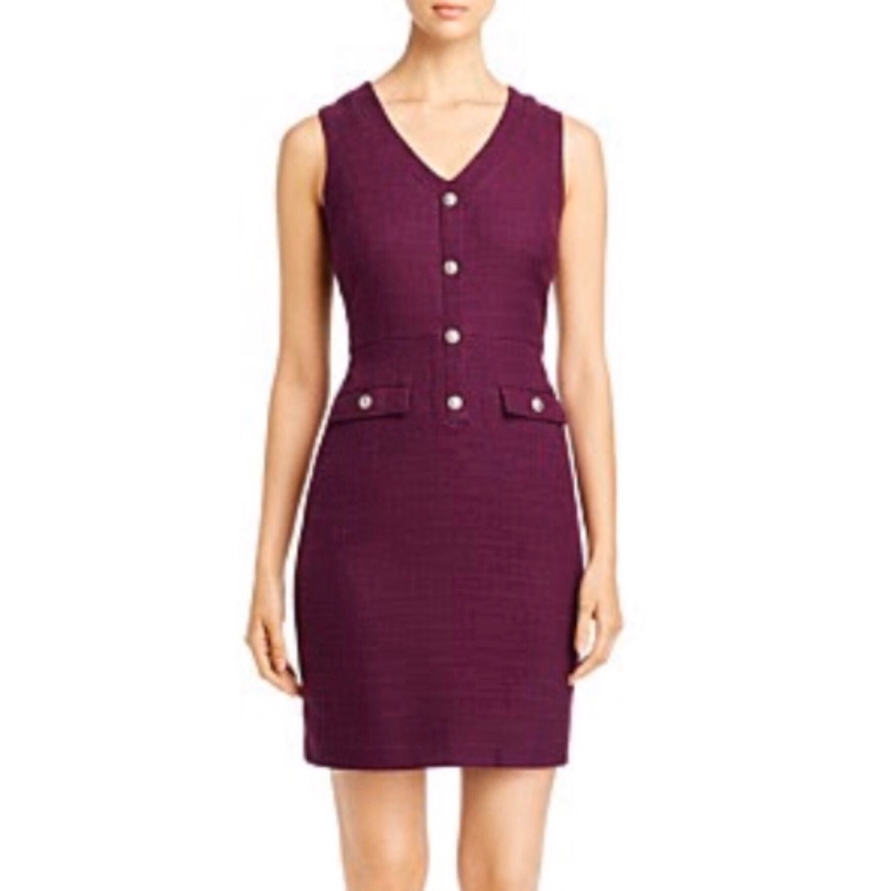 Tweed plum color dress